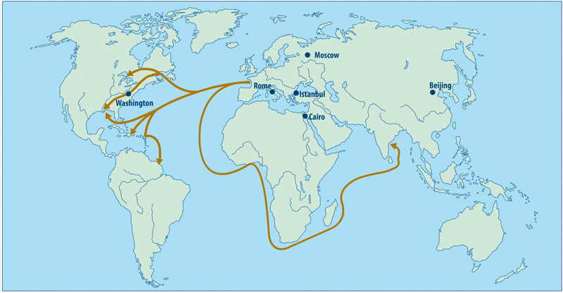 Map showing French expansion from 1601 to 1700