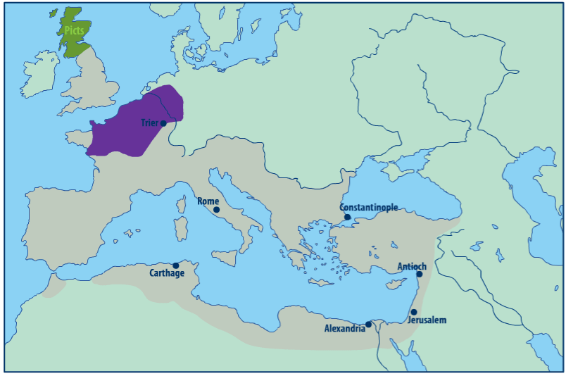 Map showing movement of The Franks