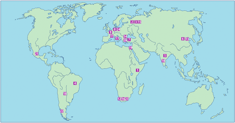 Map showing Religious events from 1910 to Present
